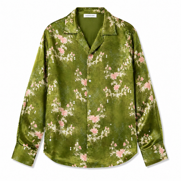 Emerald Silk Print Shirt
